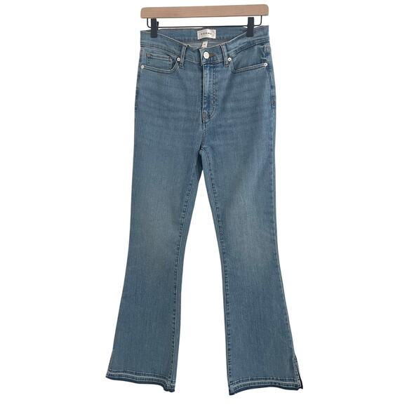 NWT FRAME Le Easy Flare Jeans Released Hem Fray Slit Size 28 - Picture 2 of 9